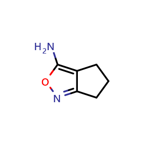 Chemical structure of 5,6-Dihydro-4H-cyclopenta[c]isoxazol-3-amine , CAS 698975-77-8, AChemBlock AD250838