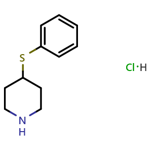 Chemical structure of 4-(phenylsulfanyl)piperidine hydrochloride , CAS 101798-66-7, AChemBlock AD250842