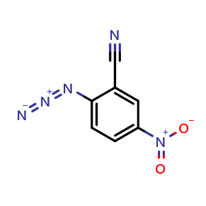 Chemical structure of 2-azido-5-nitrobenzonitrile , CAS 62460-41-7, AChemBlock AD250848