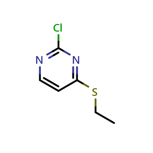Chemical structure of 2-Chloro-4-(ethylsulfanyl)pyrimidine , CAS 1250161-32-0, AChemBlock AD250861