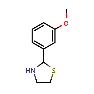 Chemical structure of 2-(3-Methoxyphenyl)thiazolidine , CAS 67086-85-5, AChemBlock AD250867