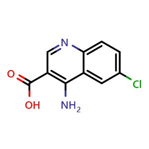 Chemical structure of 4-Amino-6-chloroquinoline-3-carboxylic acid , CAS 933740-79-5, AChemBlock AD250871