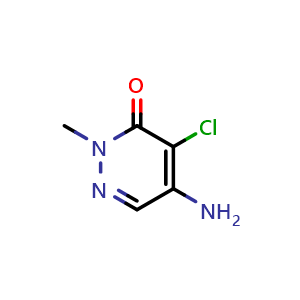 Chemical structure of 5-Amino-4-chloro-2-methyl-2,3-dihydropyridazin-3-one , CAS 17254-80-7, AChemBlock AD250878