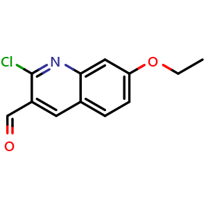 Chemical structure of 2-Chloro-7-ethoxy-quinoline-3-carbaldehyde , CAS 129798-05-6, AChemBlock AD250883