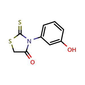 Chemical structure of 3-(3-Hydroxy-phenyl)-2-thioxo-thiazolidin-4-one , CAS 23517-76-2, AChemBlock AD250884