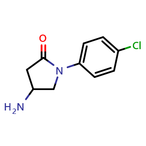 Chemical structure of 4-amino-1-(4-chlorophenyl)pyrrolidin-2-one , CAS 60655-93-8, AChemBlock AD250893