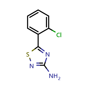 Chemical structure of 5-(2-chlorophenyl)-1,2,4-thiadiazol-3-amine , CAS 42053-84-9, AChemBlock AD250902