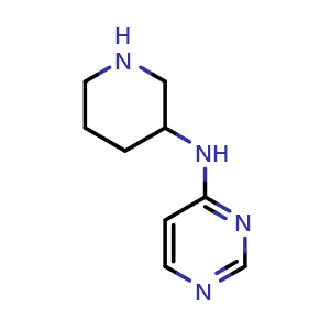 Chemical structure of N-(piperidin-3-yl)pyrimidin-4-amine , CAS 1342035-30-6, AChemBlock AD250915