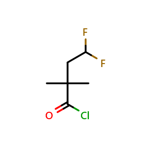 Chemical structure of 4,4-Difluoro-2,2-dimethylbutanoyl chloride , CAS 2329305-81-7, AChemBlock AD250916