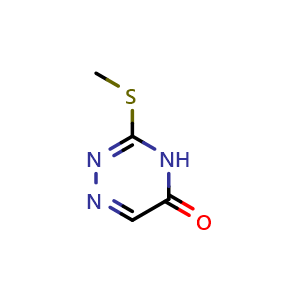 Chemical structure of 3-(methylthio)-1,2,4-triazin-5(4H)-one , CAS 18060-72-5, AChemBlock AD250952