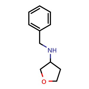 Chemical structure of N-benzyltetrahydrofuran-3-amine , CAS 162851-40-3, AChemBlock AD250955