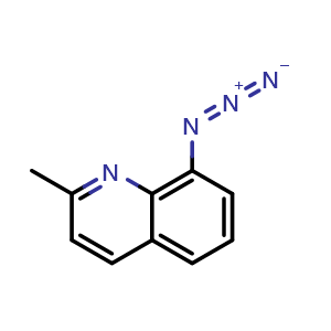 Chemical structure of 8-azido-2-methylquinoline , CAS 50400-07-2, AChemBlock AD250956