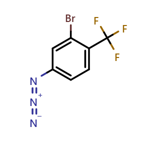 Chemical structure of 4-azido-2-bromo-1-(trifluoromethyl)benzene , CAS 2648938-89-8, AChemBlock AD250973