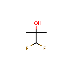 Chemical structure of 1,1-difluoro-2-methylpropan-2-ol , CAS 354-10-9, AChemBlock AD250981