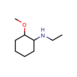 Chemical structure of N-ethyl-2-methoxycyclohexan-1-amine , CAS 1158053-96-3, AChemBlock AD251000