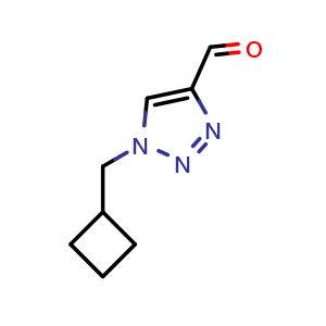 Chemical structure of 1-(Cyclobutylmethyl)-1H-1,2,3-triazole-4-carbaldehyde , CAS 1478465-26-7, AChemBlock AD251007