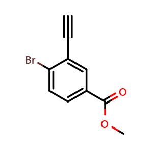 Chemical structure of Methyl 4-bromo-3-ethynylbenzoate , CAS 2149602-19-5, AChemBlock AD251018