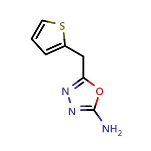 Chemical structure of 5-(2-thienylmethyl)-1,3,4-oxadiazol-2-amine , CAS 926254-65-1, AChemBlock AD251035