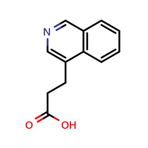 Chemical structure of 3-(Isoquinolin-4-yl)propanoic acid , CAS 819066-35-8, AChemBlock AD251040