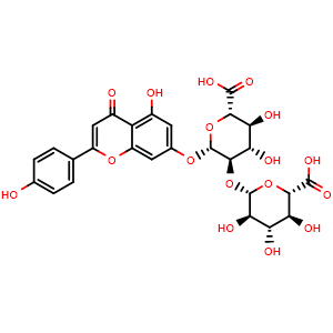 Chemical structure of Apigenin-7-diglucuronide , CAS 119738-57-7, AChemBlock AD251042