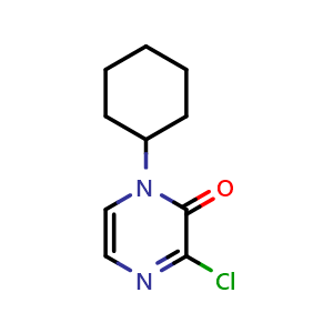 Chemical structure of 3-chloro-1-cyclohexylpyrazin-2(1H)-one , CAS 2098096-88-7, AChemBlock AD251048