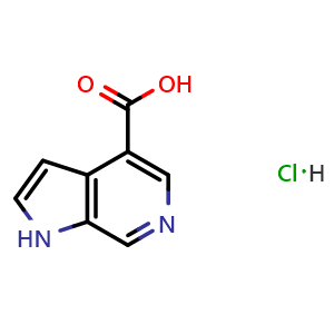 Chemical structure of 1H-pyrrolo[2,3-c]pyridine-4-carboxylic acid hydrochloride , CAS 2228833-06-3, AChemBlock AD251049