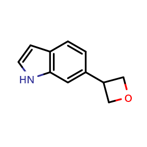 Chemical structure of 6-(oxetan-3-yl)-1H-indole , CAS 1427502-05-3, AChemBlock AD251064