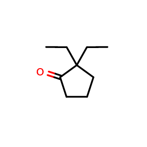 Chemical structure of 2,2-Diethylcyclopentanone , CAS 103263-31-6, AChemBlock AD251099