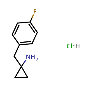Chemical structure of 1-[(4-Fluorophenyl)methyl]cyclopropanamine hydrochloride , CAS 1439903-05-5, AChemBlock AD251104