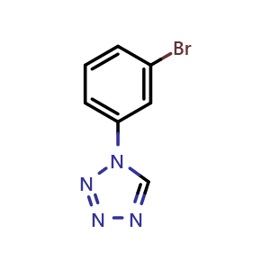 Chemical structure of 1-(3-Bromophenyl)tetrazole , CAS 65697-41-8, AChemBlock AD251106