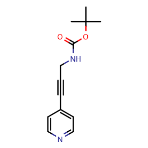 Chemical structure of N-Boc-3-(4-Pyridyl)-2-propyn-1-amine , CAS 777856-67-4, AChemBlock AD251110