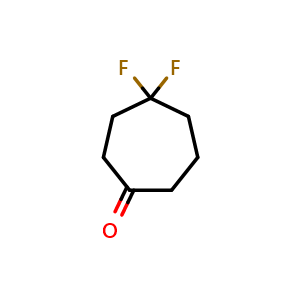 Chemical structure of 4,4-Difluorocycloheptanone , CAS 1227807-93-3, AChemBlock AD251121