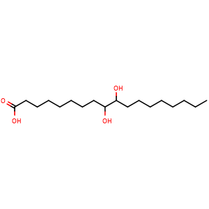 Chemical structure of 9,10-Dihydroxyoctadecanoic acid , CAS 120-87-6, AChemBlock AD251123