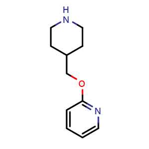 Chemical structure of 2-(4-Piperidylmethoxy)pyridine , CAS 76645-75-5, AChemBlock AD251126
