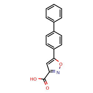 Chemical structure of 5-(4-Biphenylyl)isoxazole-3-carboxylic acid , CAS 109558-73-8, AChemBlock AD251128