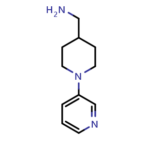 Chemical structure of [1-(3-Pyridyl)-4-piperidyl]methanamine , CAS 1554613-60-3, AChemBlock AD251141
