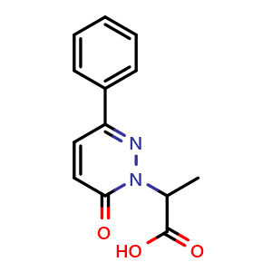 Chemical structure of 2-(6-Oxo-3-phenylpyridazin-1(6H)-yl)propanoic Acid , CAS 1017168-32-9, AChemBlock AD251155