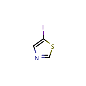 Chemical structure of 5-iodo-1,3-thiazole , CAS 108306-61-2, AChemBlock AD251159