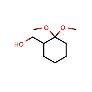 Chemical structure of (2,2-Dimethoxycyclohexyl)methanol , CAS 150970-28-8, AChemBlock AD251163
