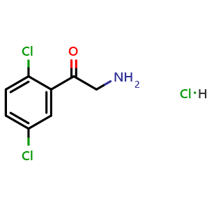 Chemical structure of 2-Amino-1-(2,5-dichlorophenyl)ethanone Hydrochloride , CAS 51084-88-9, AChemBlock AD251170