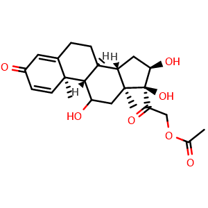 Chemical structure of 16Alpha-hydroxyprednisonlone acetate , CAS 86401-80-1, AChemBlock AD251196