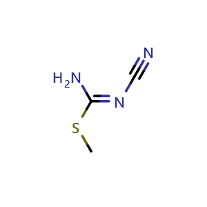 Chemical structure of (E)-N'-cyano(methylsulfanyl)methanimidamide , CAS 860354-94-5, AChemBlock AD251199