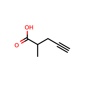 Chemical structure of 2-Methylpent-4-ynoic acid , CAS 74064-82-7, AChemBlock AD251201