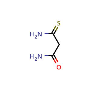 Chemical structure of 2-Thiocarbamoyl-acetamide , CAS 72410-06-1, AChemBlock AD251202