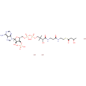 Chemical structure of DL-β-Hydroxybutyryl coenzyme A (lithium) , CAS 103404-51-9, AChemBlock AD251226