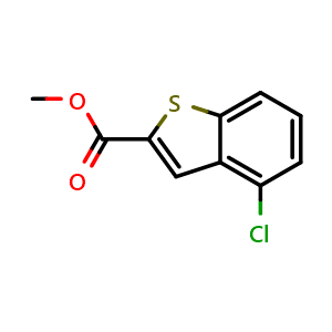 Chemical structure of Methyl 4-chlorobenzo[b]thiophene-2-carboxylate , CAS 35212-95-4, AChemBlock AD251227