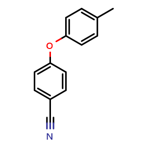 Chemical structure of 4-(4-methylphenoxy)benzonitrile , CAS 37563-42-1, AChemBlock AD251239