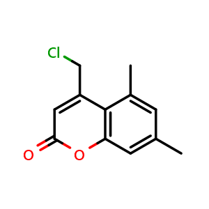 Chemical structure of 4-(Chloromethyl)-5,7-dimethyl-2H-chromen-2-one , CAS 41295-58-3, AChemBlock AD251249