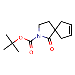 Chemical structure of tert-Butyl 1-oxo-2-azaspiro[4.4]non-7-ene-2-carboxylate , CAS 1319716-36-3, AChemBlock AD251259