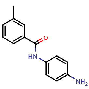 Chemical structure of N-(4-Aminophenyl)-3-methylbenzamide , CAS 425651-25-8, AChemBlock AD251268